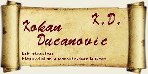 Kokan Ducanović vizit kartica